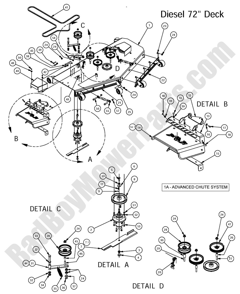 1440 - Bad Boy Mower Parts Lookup > 2016 > Diesel 1500cc > 72\" Deck Assembly